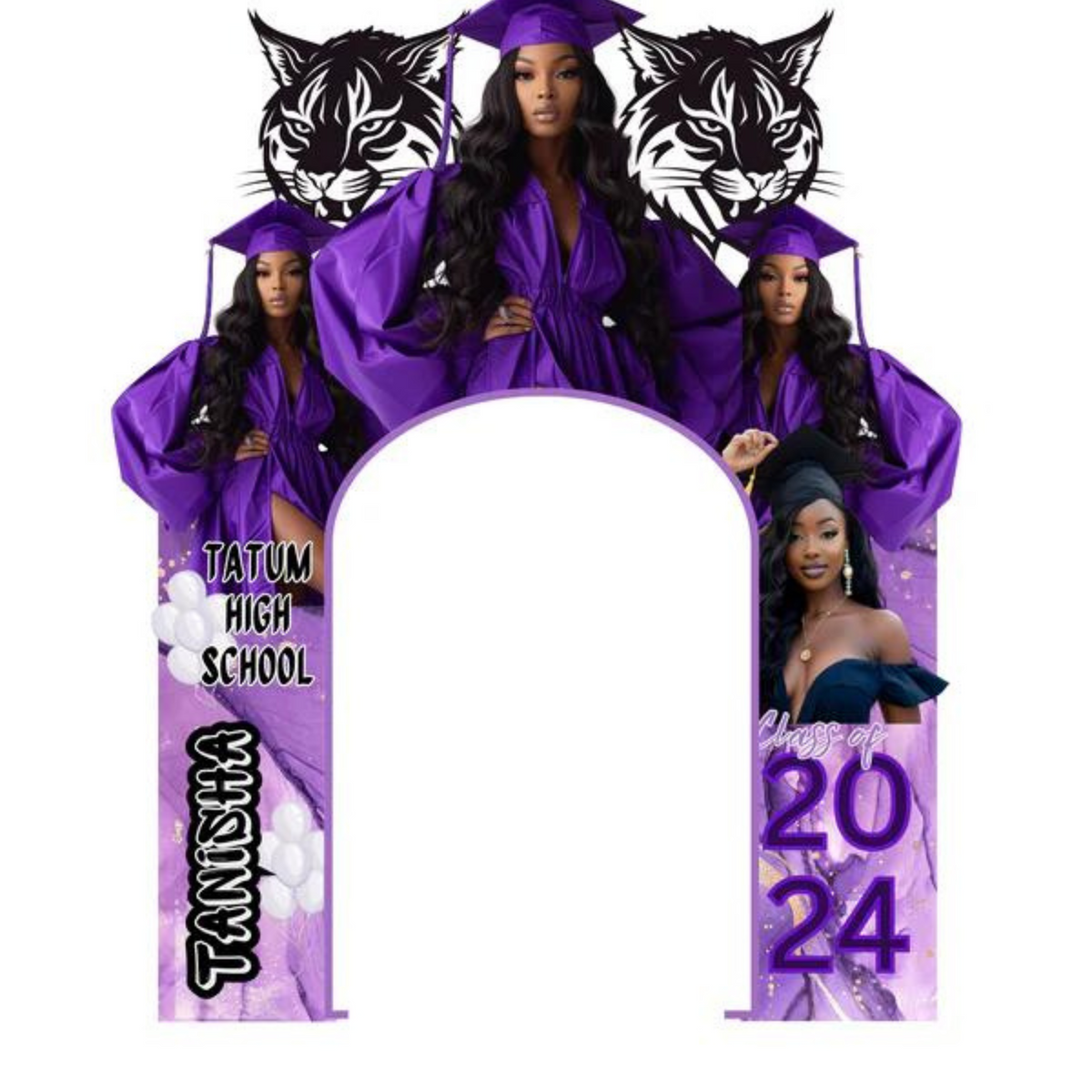 Purple Graduation Editable Arch Template (Canva)