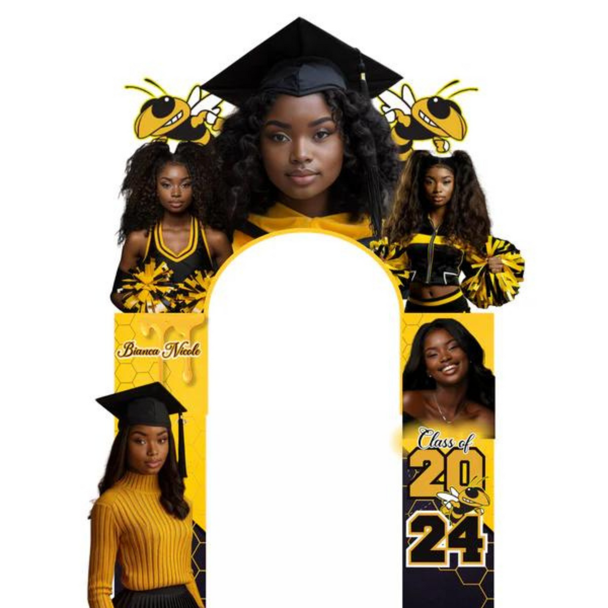 Yellow Graduation Editable   Arch Template (Canva)