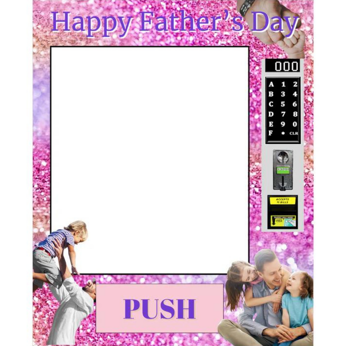 Father's Day Editable Bundle Vending Machine Template & Design (Canva)